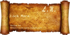 Lock Mara névjegykártya
